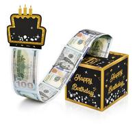 Surprise Happy Birthday Money Box Cash Gift, Pull for Any Age, Surprise Money Gift Box,for Boys Teens Girls Men Women Birthday Parties