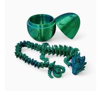 Surprise Heart Dragon Egg - 17" Dragons Articulating Joints - Hearts Themed Twist Enclosure Mystery Dragon Egg, ADHD, Stress and Anxiety Relief (Blue/Green)