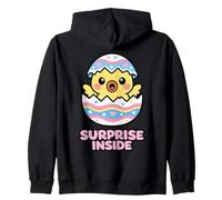 Surprise Inside Kawaii Easter Chick Cute Spring Egg Cartoon Zip Hoodie