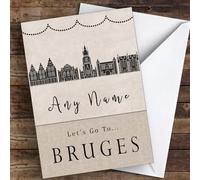 Surprise Let's Go To Bruges Personalised Greetings Card - Personalised Surprise Reveal Card
