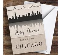 Surprise Let's Go To Chicago Personalised Greetings Card - Personalised Surprise Reveal Card