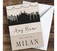 Surprise Let's Go To Milan Personalised Greetings Card - Personalised Surprise Reveal Card