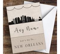 Surprise Let's Go To New Orleans Personalised Greetings Card - Personalised Surprise Reveal Card