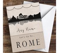 Surprise Let's Go To Rome Personalised Greetings Card - Personalised Surprise Reveal Card