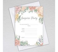 Surprise Party Invitations with Envelopes for special birthday, retirement, anniversary, welcome home occasion: Autumn Peony Surprise Party Invites (Pack of 50 with Envelopes)
