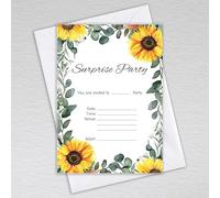 Surprise Party Invitations with Envelopes: Sunflower Surprise Party Invites (Pack of 20 with Envelopes)