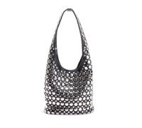 SURPRISE PIE Women Studded Hobo Purse Vegan Leather Y2k Shoulder Handbag Punk Bucket Bags, Black