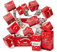 Surprise Pop up Gift Box Money Graduation, GraduationPop up Money Box, Graduation Explosion Giftbox, Folding Surprise Popup Gift Box with Confetti, For School GraduationParty (Red,25Layer)