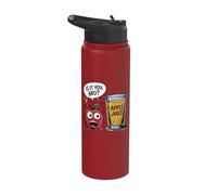 Surprised Apple Looking at Apple Juice is It You Bro? Stainless Steel Insulated Water Bottle