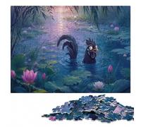 Surprised Black Rooster in Pond Wooden Puzzle for Adults, 500 Pieces | Colour and shape sorting: a simple way to organise the image in spare time.