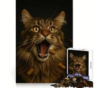 Surprised Cat Catching Treats Jigsaw Puzzles 1000 Pieces for Teenagers Think Game Peaceful Time Quality Edge Perfect Present (38x52cm)