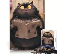 Surprised Cat Reading Newspaper Jigsaws 1000 Pieces for Adults Brain Challenge Toy Peaceful Time Clear Cut Art Collectible (38x26cm)