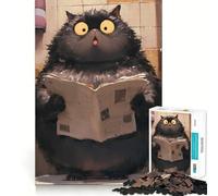 Surprised Cat Reading Newspaper Teenagers 1000 Piece Jigsaw Puzzle Think Smart Toy Bonding Time Smooth Cut Santa Wish List (50x75cm)