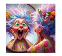 Surprised Grandmother 500 Piece Jigsaw Puzzles for Adults and Kids, Impossible Puzzle, Jigsaws 500 pieces for adults Gifts, Difficult jigsaw puzzles for The Whole Family