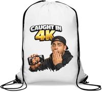 Surprised Man Caught on Camera Gym Sack Casual Drawstring Bag White