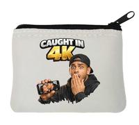 Surprised Man Caught on Camera Neoprene Coin Purse Pouch 10x11cm White