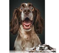 Surprised Springer Spaniel Jigsaw Puzzles Puzzle for Adults Kids. 1000 Pieces Whimsical Challenge Toy Educational Games Home Decoration for Adults& Kids Age 14 Years Up 1000pcs (40x28cm)