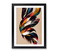 Surprising Feathers Framed Print for Living Room Bedroom Home Office Décor, Wall Art Picture Ready to Hang, Black A4 Frame (34 x 25 cm)