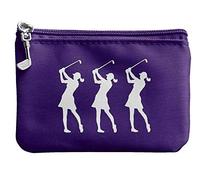 Surprizeshop Ladies Golf Coin, Credit Card or Membership Card Zipped Purse. Purple.