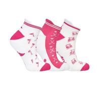 Surprizeshop Ladies Golf Socks (3 Pack) | Cushioned Sole | Extended Tab at rear | One Size UK 4-7 | Compression Fit for Support & Comfort | Womens Golf Socks… (Pink - Ankle Socks)