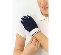 Surprizeshop Ladies Tan Through Cabretta Leather Sun Glove - Navy. Size Small.
