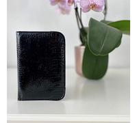 Surprizeshop Women LARGE HOT BLACK CROC EFFECT HOLDER With An Elastic Strap Inside To Hold The Scorecard and Pencil. 16.5 (h) X 11.5 (w) Sturdy To Write On Fits In Back Pocket - Black, NULL