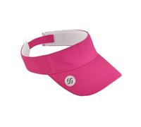 Surprizeshop Womens Golf Adjustable Velcro Visor | Velcro | Built in Magnet | Hand Enammelled 25mm Ball Makrer | Rigid Peak | Multiple Colours | Golf Visor | Tennis Visor (Pink)