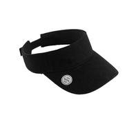 Surprizeshop Womens Golf Adjustable Velcro Visor | Velcro | Built in Magnet | Hand Enammelled 25mm Ball Makrer | Rigid Peak | Multiple Colours | Golf Visor | Tennis Visor (Black)