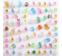 SurPse 150-Piece Glass Animals Figures Mini，Resin Animals Mixed Set, Miniature Glow in The Dark Mini Figures, Small Luminous Ornaments for Micro Landscape Decor, Planters and DIY Crafts