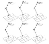 SurPse 6-Pack Action Figure Stands, Adjustable Figure Stand with Clamp for 3.75 to 6 Inch Models, Figure Display Holder for Desktop Showcase and Doll Stands Collection