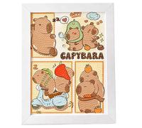 SurPse Diamond Art Frames Capybara Gifts - Diamond Painting Kit with Frame 17x22cm, Gem Art, Capybara Stuff, 5D DIY Full Drill Crystal Creations for Home Wall Decor