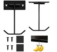 SurPse Space-Saving Banana Hook - Under Cabinet Adhesive Banana Hanger - Keep Bananas Fresh - Kitchen Organiser - Set of 2 Fruit Hooks for Home & Restaurant