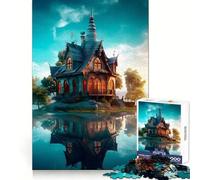 Surral Castle Reflections Jigsaw Puzzles 1000 Pieces for Teenagers Think Game Peaceful Time Quality Edge Perfect Present (38x26cm)
