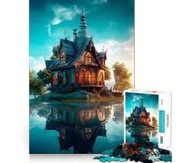 Surral Castle Reflections Jigsaw Puzzles 1000 Pieces for Teenagers Think Game Peaceful Time Quality Edge Perfect Present (38x26cm)