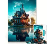 Surral Castle Reflections Teenagers 1000 Piece Jigsaw Puzzle Think Smart Toy Bonding Time Smooth Cut Santa Wish List (50x75cm)