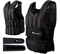 Surreal 20KG Weighted Vest for Men & Women - Adjustable Weight Vest with Removable Sand Bag - Comfortable Padded Training Vest for Running, Walking & Fitness - Sweat Resistant Body Weight Vest - Black