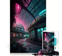 Surreal Abandoned Buildings with Starry Sky 1000 Piece Jigsaw Puzzle for Teenagers Smart Game Relaxed Mind Pattern Assembly Santa Wish List (38x26cm)