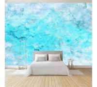 Surreal Abstract Checkered Texture Wall Mural, 3D Light Blue Non-Woven Wallpaper for Living Room TV Backdrop, 200 x 140 cm Modern Geometric Large Wall Art