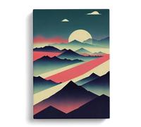 Surreal Abstract Mountain Landscape No.2 Canvas Print | Gallery Wrapped 30mm Frame Wall Art | 30x20 inches | Ready to Hang | Surrealist Landscape Picture | Living Room Bedroom Lounge Office