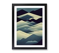 Surreal Abstract Mountain Landscape No.5 Framed Print for Living Room Bedroom Home Office Décor, Wall Art Picture Ready to Hang, Black A4 Frame (34 x 25 cm)