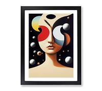 Surreal Abstract Woman Framed Print | A3 Black Framed Wall Art | Ready to Hang | Surrealist Fantasy Picture | Living Room Bedroom Lounge Office