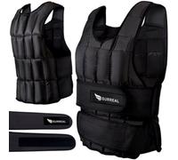 Surreal 25KG Weighted Vest for Men & Women - Adjustable Weight Vest with Removable Sand Bag - Comfortable Padded Training Vest for Running, Walking & Fitness - Sweat Resistant Body Weight Vest - Black
