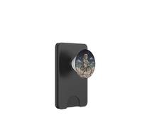 Surreal Astronaut Cat Riding Bicycle in Space PopSockets PopWallet for MagSafe
