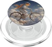 Surreal Astronaut Goldfish Riding Bicycle in Space PopSockets PopGrip for MagSafe