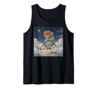Surreal Astronaut Goldfish Riding Bicycle in Space Tank Top