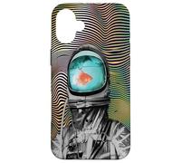 Surreal Astronaut Goldfish - Waterworld in space he lives in Case for iPhone 16 Plus