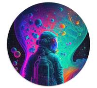 Surreal Astronaut Jigsaw Puzzles for Adults 1000 Piece 1000Pc Adults Round Jigsaw Puzzle High-Difficulty Brain Teaser for Teenagers (Size 67.5x67.5cm)