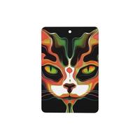 Surreal Cat Face Car Air Fresheners 4 Pcs Hanging Scented Cards Fragrance Scented Cards For Car Aromatherapy Tablets