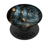 Surreal Clock Corridor Steampunk Fantasy Gothic Design PopSockets Adhesive PopGrip