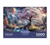 Surreal Cosmic Forest 1000 Piece Jigsaw Puzzle for Adults, Glowing Flora Decorative Educational Challenge Game Gifts for Girls Boys 70x50cm/1000pcs